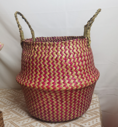 折叠篮：肚径32cm，红色波浪纹
